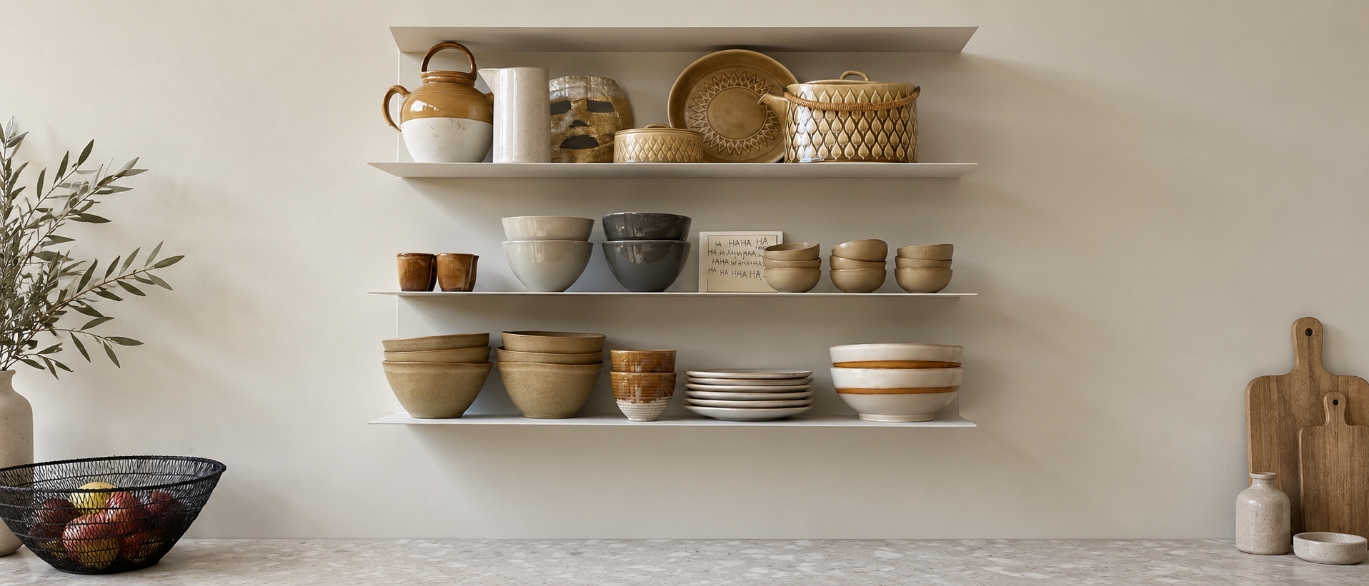 Thoughtful tableware arranged for everyday dining